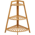 Xvoa Three-Tier Corner Bamboo Plant Stand 80 cm Natural - Product view
